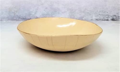 Handmade White Cream Ceramic Bowl | Dinnerware by YomYomceramic. Item composed of ceramic