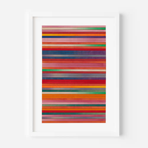 Orange Red Stripe Colour Study Print | Prints in Paintings by Amelia Coward