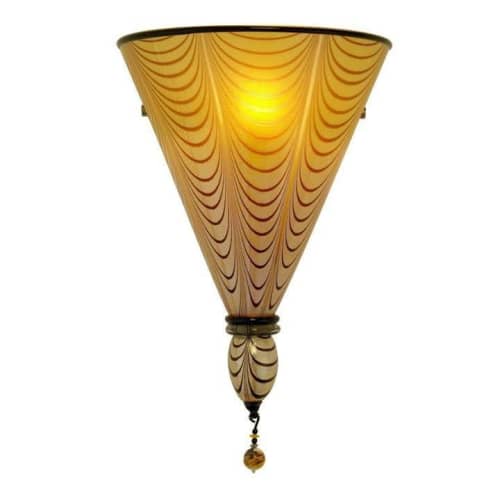 Blown Glass Wall Sconce - ISTANBUL, Cone | Sconces by Oggetti Designs. Item made of glass