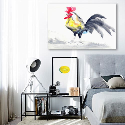 Cockrel Rooster Bird | Prints by Brazen Edwards Artist. Item composed of canvas and paper