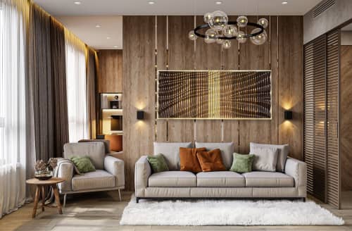 "VORTEX" Parametric Wood Wall Art Decor / 100% Solid Wood | Wall Sculpture in Wall Hangings by ArtMillWork Design. Item composed of canvas
