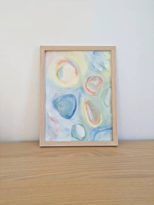 MEMORIES #3, Original Framed Painting on Canvas Paper | Oil And Acrylic Painting in Paintings by Damaris Kovach. Item composed of canvas in contemporary style