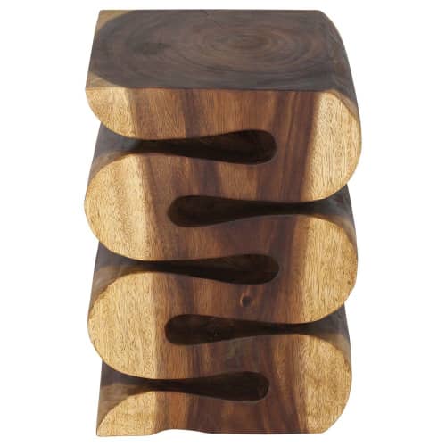 Haussmann® Wood Wave Verve Accent Snake Table 14x14x20 in | End Table in Tables by Haussmann®