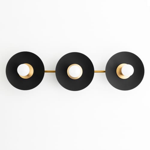 3 Light Vanity Light Fixture - Model No. 2681 | Sconces by Peared Creation. Item composed of brass