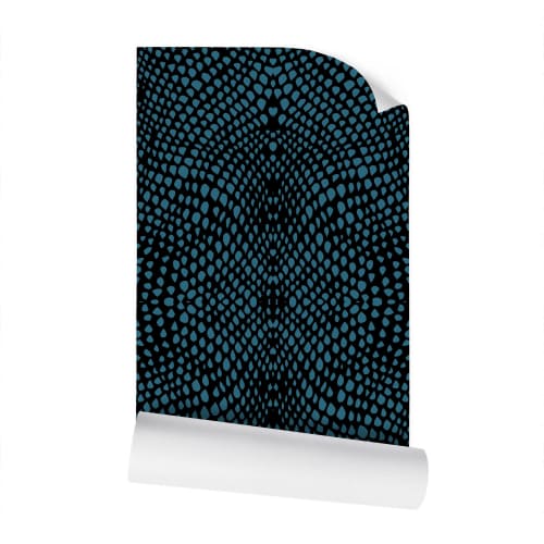 AEON Snake Skin Black Blue Green Wallpaper x Sean Martorana | Wall Treatments by Sean Martorana. Item made of paper