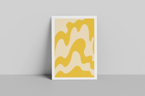 Yellow Waves Art Print | Prints by Britny Lizet. Item made of paper works with boho & contemporary style