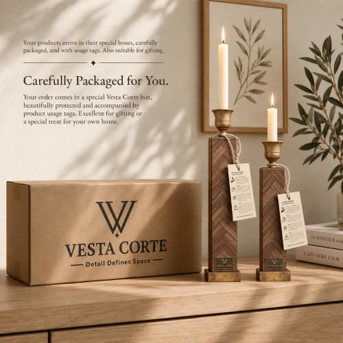 Walnut Candle Holders Set, Handmade Wooden Candlesticks, Luxury Home Decor Gifts, Modern Housewarming Gift | Bed Frame in Beds & Accessories by Vesta Corte