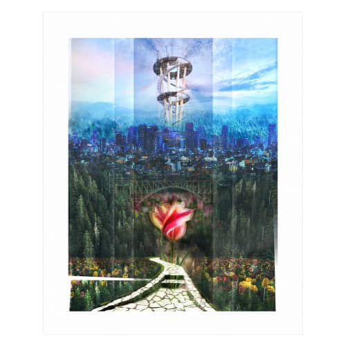 Imagine the World Twisting a New Way – Photomontage | Photography by Beth Kerschen. Item made of paper