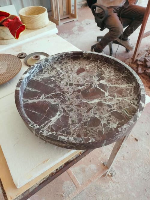 Rosso Levanto Marble Bowl | Water Fixtures by AYMARBLEDESIGN LLC