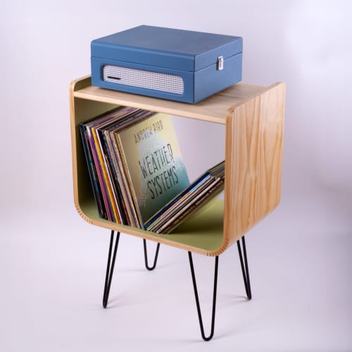 Modern End Table with Hairpin Legs: Colorful Bedside Nightstand | Tables by Spacecraft Furnishing