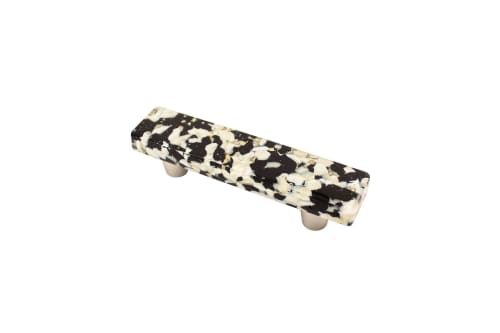 Pebbles Black Speckle 3" CC Pull | Hardware by Windborne Studios. Item composed of stone