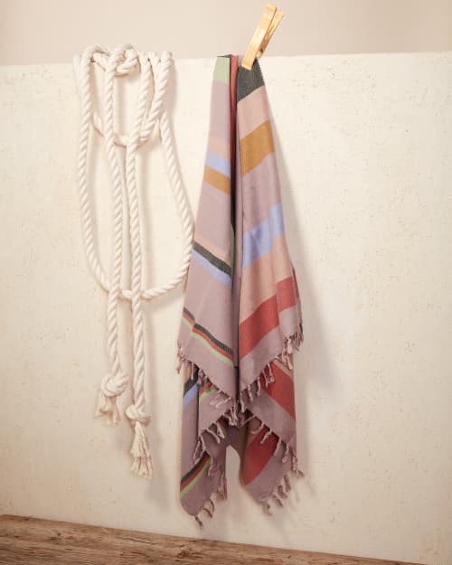 Fruit Stripe Bath Towel - Honeydew | Textiles by MINNA