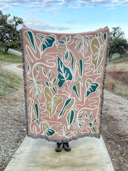 Inked Foliage Woven Blanket/ Tapestry by Samantha Santana Wallpaper