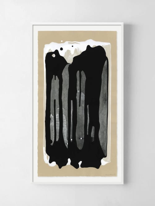 "Waterfall No. 2" Original Painting | Paintings by Kim Knoll Art. Item composed of birch wood & paper