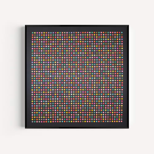 1600 Painted Dot Collage on Black | Paintings by Amelia Coward