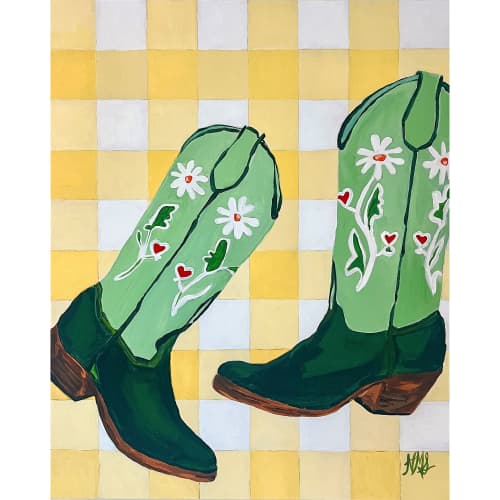 Daisy Boots | Oil And Acrylic Painting in Paintings by Nicole Simms