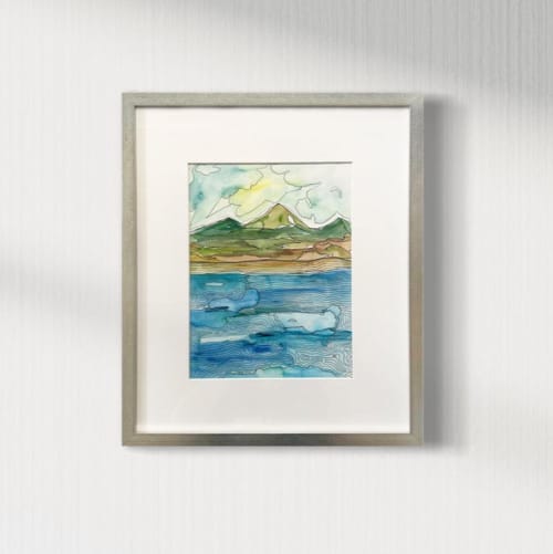 Sea View | Watercolor Painting in Paintings by Sorelle Gallery. Item composed of paper