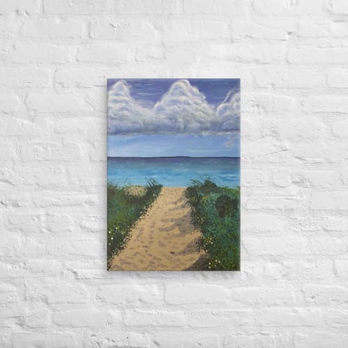 Canvas Print - Edge of Calm - Coastal Pathway Seascape | Work by Eman's Gallery