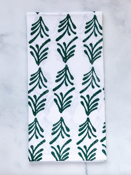 Tea Towel - Palmetto, Evergreen | Linens & Bedding by Mended. Item composed of fabric