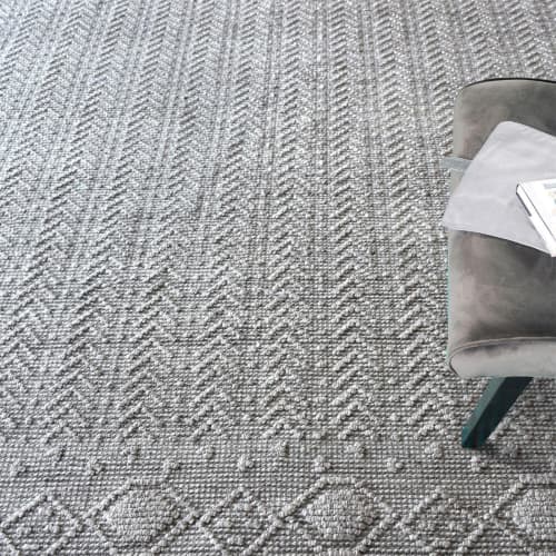 Taupe Hand Woven PET Textured Geometric Area Rug | Rugs by Swiflo