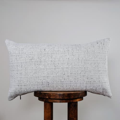 Cream with Shades of Grey Woven Lumbar 14x24 | Pillows by Vantage Design