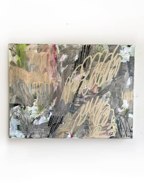 Lean Into Gray Original Painting on Stretched Canvas | Oil And Acrylic Painting in Paintings by Jessalin Beutler. Item made of canvas with synthetic
