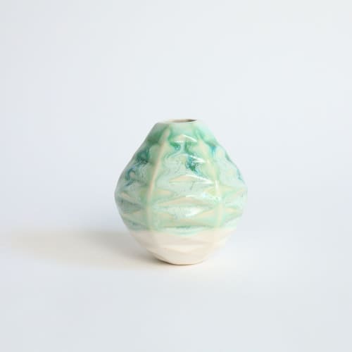 Mini Hex in Jade | Vase in Vases & Vessels by by Alejandra Design. Item composed of ceramic