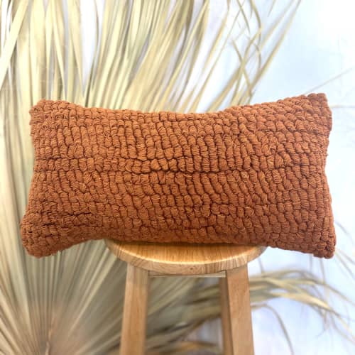Erica Rust Boho Pillow Cover | Pillows by Willona and Loom. Item made of cotton