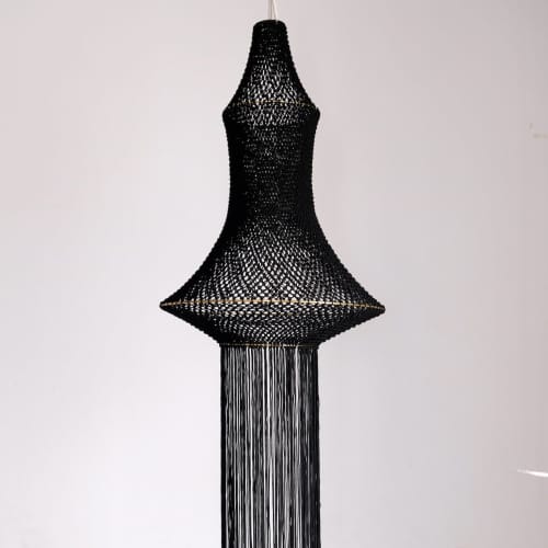 Samira Macrame Lamp - Black | Pendants by Hamimi