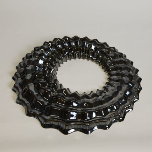 Echo Wall Sculpture in Palladium | Wall Hangings by by Alejandra Design. Item composed of ceramic