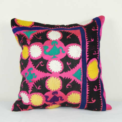 Handmade Embroidered Suzani Pillow Handwoven Pillow | Sham in Linens & Bedding by Vintage Pillows Store. Item composed of cotton
