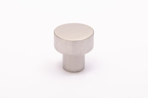 Dot 18 Brushed Stainless Steel Knob | Hardware by Windborne Studios. Item made of brass