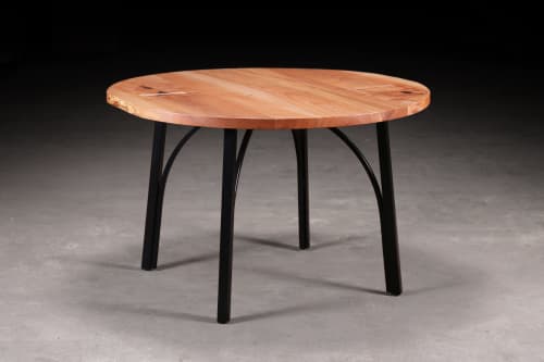 Round Maple Dining Table | Tables by Urban Lumber Co.. Item composed of steel