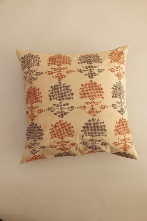Timeless Tradition Kalamkari Pillow | Pillows by Ninéh