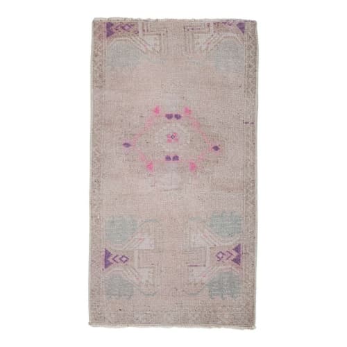 Turkish Decorative Oushak Handmade Small Rug 1'6'' x 2'8'' | Area Rug in Rugs by Vintage Pillows Store. Item composed of wool & fiber