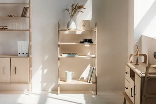 Scandinavian Bookcase, Mid century bookcase | Book Case in Storage by Plywood Project. Item made of oak wood works with minimalism & mid century modern style