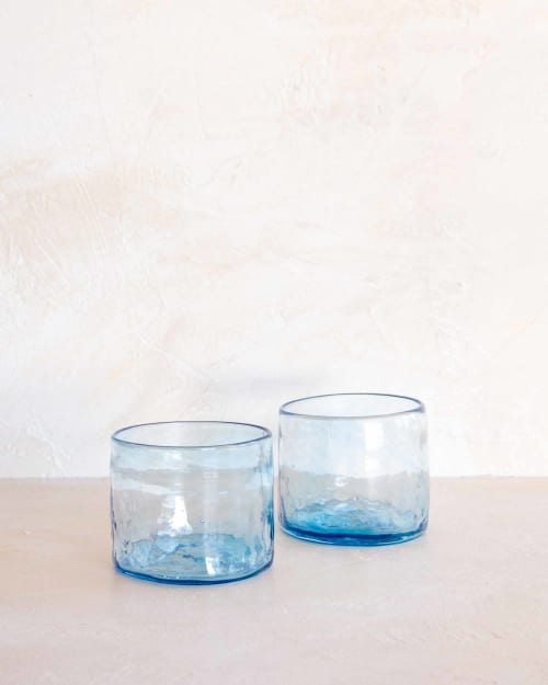 Xaquixe Small Tumbler - Turquoise (set of 2) | Glass in Drinkware by MINNA