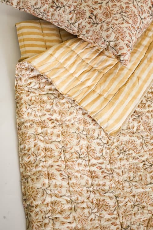 Ochre Grove Reversible Cotton Quilt | Linens & Bedding by Ninéh