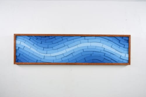 Aquamarine | Wall Sculpture in Wall Hangings by StainsAndGrains. Item composed of wood in contemporary or industrial style