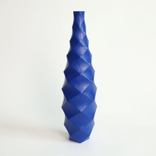Tower in Cobalt | Vase in Vases & Vessels by by Alejandra Design. Item composed of ceramic