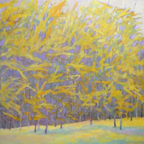 Yellow Winds II | Oil And Acrylic Painting in Paintings by Sorelle Gallery. Item made of canvas