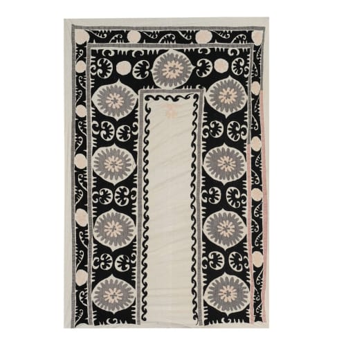 Suzani Pink Tapestry - Muted Color Uzbek Table Cloth - Paste | Tablecloth in Linens & Bedding by Vintage Pillows Store