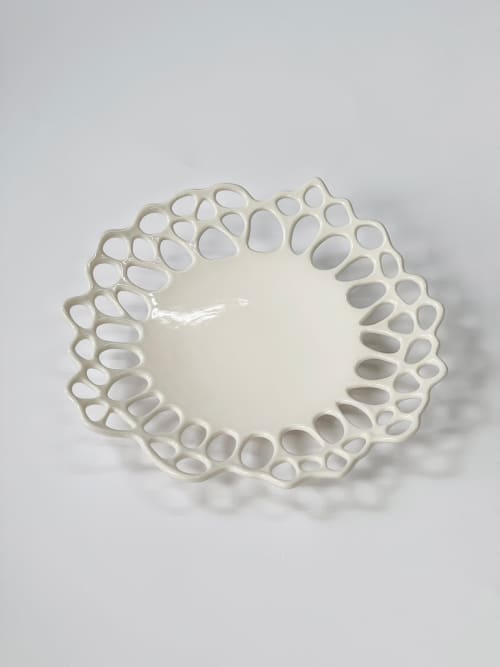 Ethereal Porcelain Plate | Dinnerware by Artilugis | L'Aliança d'Anglès 1919 in Anglès. Item composed of stoneware in minimalism or contemporary style