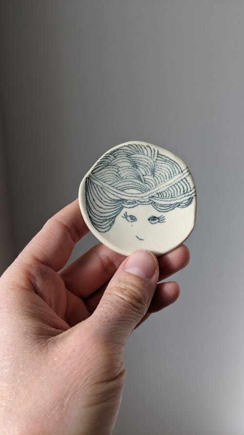 "The Ladies" dish | Decorative Tray in Decorative Objects by TinyDogCeramics. Item composed of ceramic