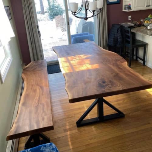 Live Edge Dining Table, Solid Wood Table | Tables by Ironscustomwood. Item made of walnut