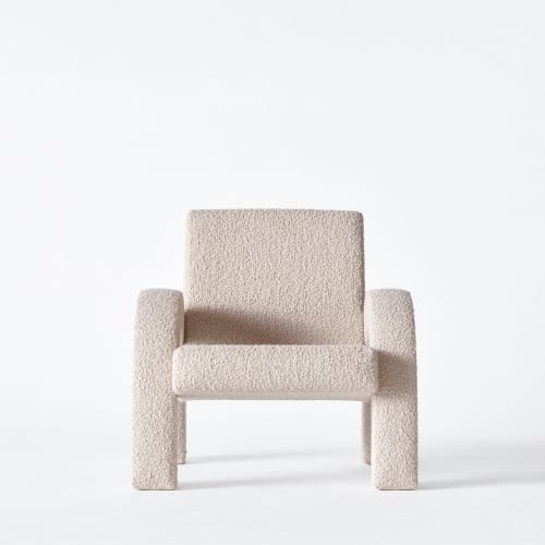 Arco Lounge Chair Small Boucle Beige | Work by District Loom