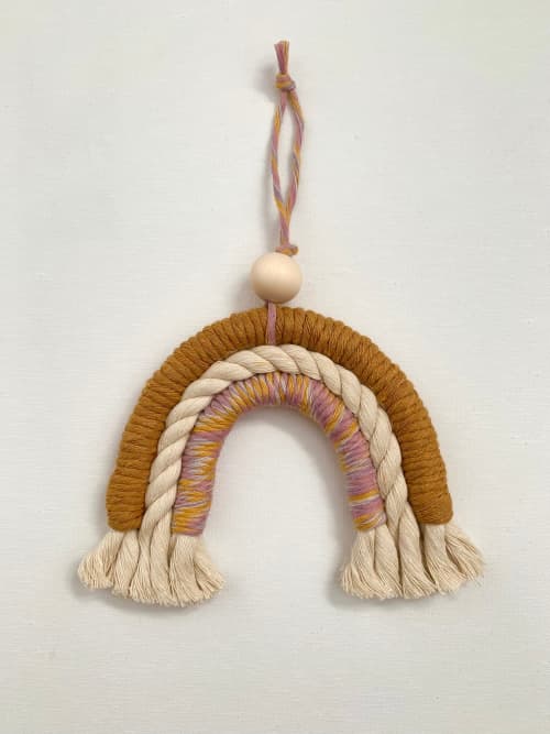 Mini Rainbow Macrame | Macrame Wall Hanging in Wall Hangings by Rosie the Wanderer. Item made of cotton with fiber