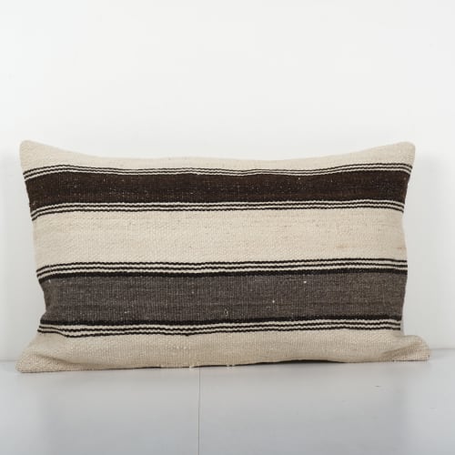 Striped Tribal Wool Handmade Pillow Covers, Organic Ethnic T | Cushion in Pillows by Vintage Pillows Store