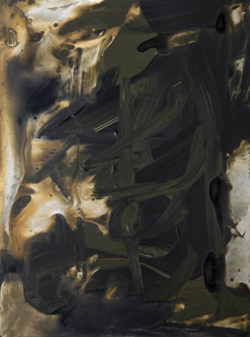 Abstract Mini 02 | Oil And Acrylic Painting in Paintings by Double Kick | Sara Kraus. Item composed of synthetic in minimalism or contemporary style
