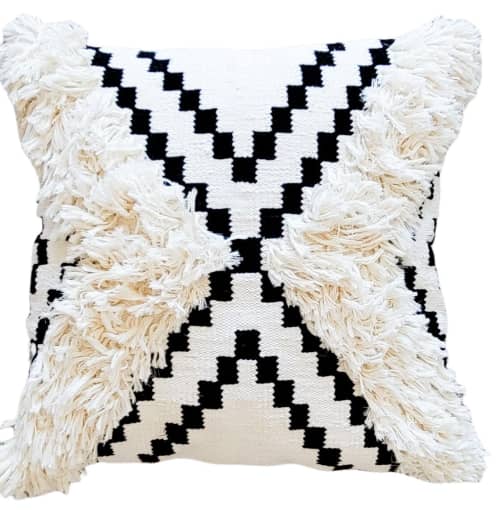 Jamila Handwoven Cotton Decorative Throw Pillow Cover | Cushion in Pillows by Mumo Toronto. Item made of cotton